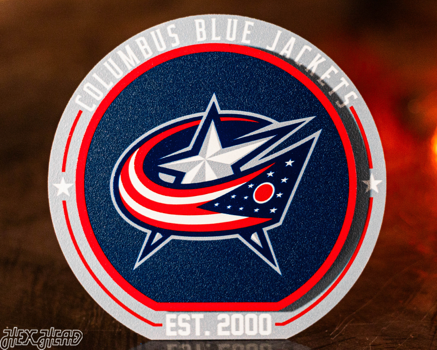 Columbus Blue Jackets "Double Play" On the Shelf or on the Wall Art