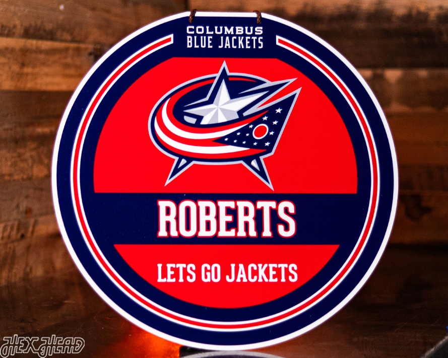 Columbus Blue Jackets Personalized Monogram Metal Art