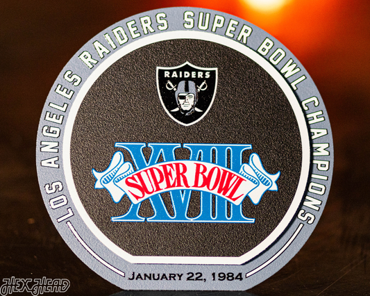 Las Vegas Raiders Super Super Bowl XVIII "Double Play" On the Shelf or on the Wall Art