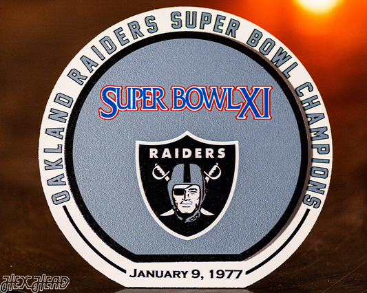 Las Vegas Raiders Super Bowl XI "Double Play" On the Shelf or on the Wall Art