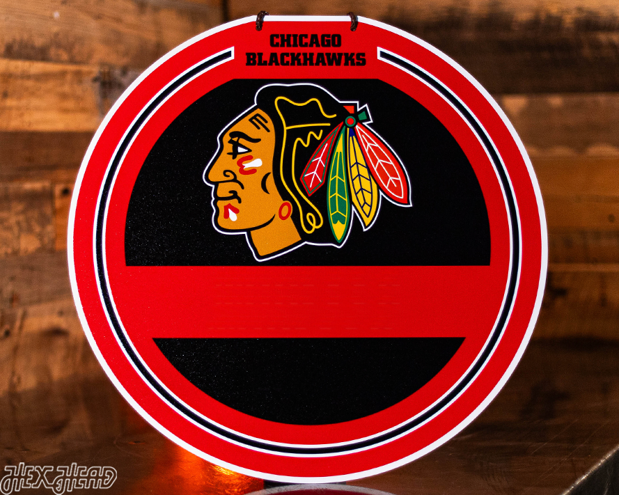 Chicago Blackhawks Personalized Monogram Metal Art