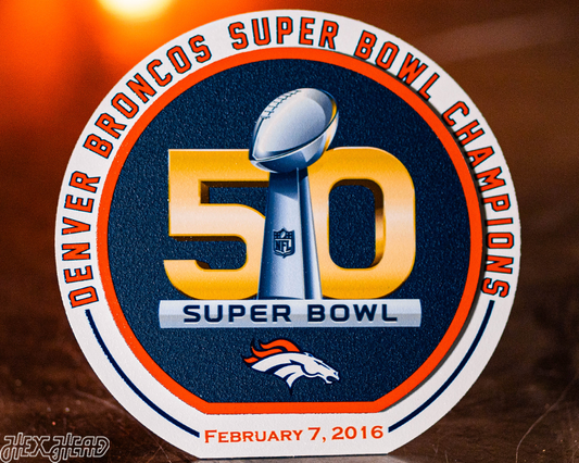 Denver Broncos Super Bowl 50 "Double Play" On the Shelf or on the Wall Art