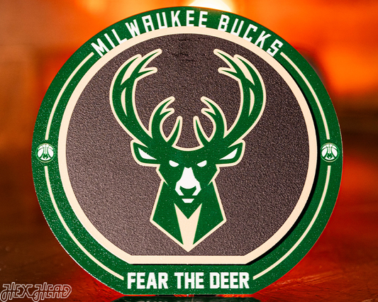 Milwaukee Bucks "Double Play" On the Shelf or on the Wall Art