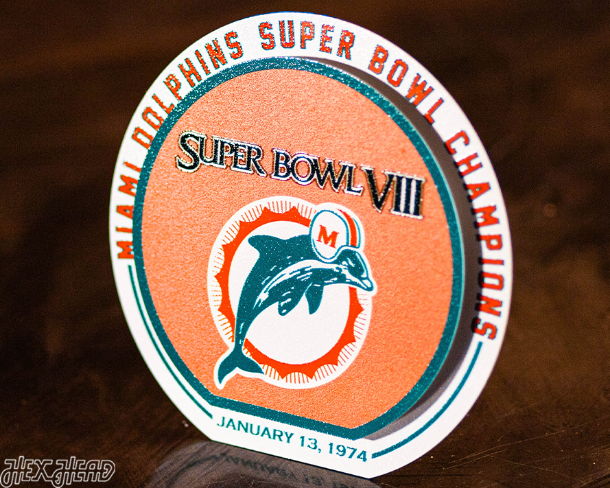 Miami Dolphins Super Bowl VIII "Double Play" On the Shelf or on the Wall Art