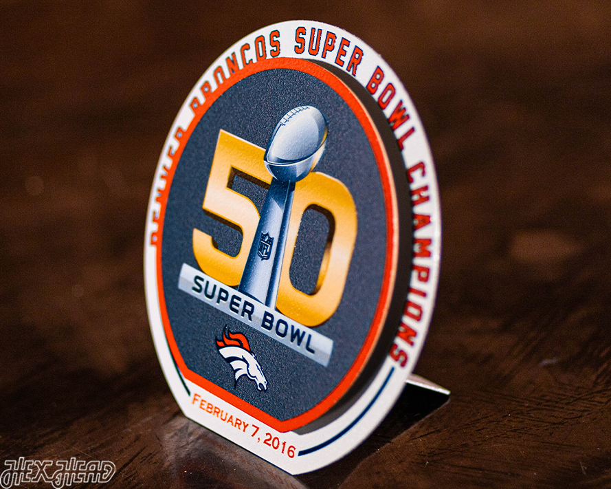 Denver Broncos Super Bowl 50 "Double Play" On the Shelf or on the Wall Art