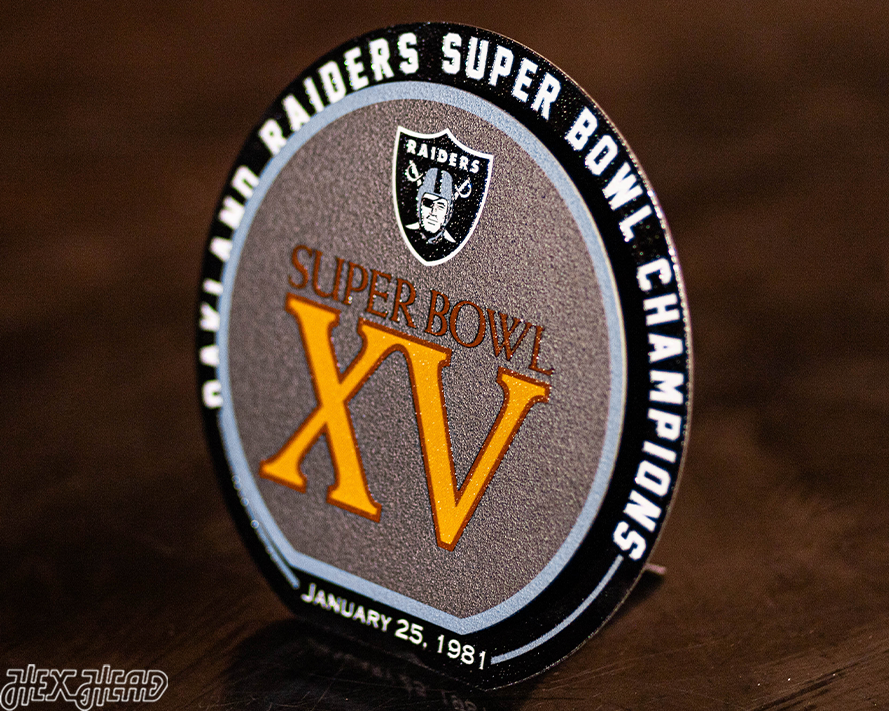 Las Vegas Raiders Super Bowl XV "Double Play" On the Shelf or on the Wall Art