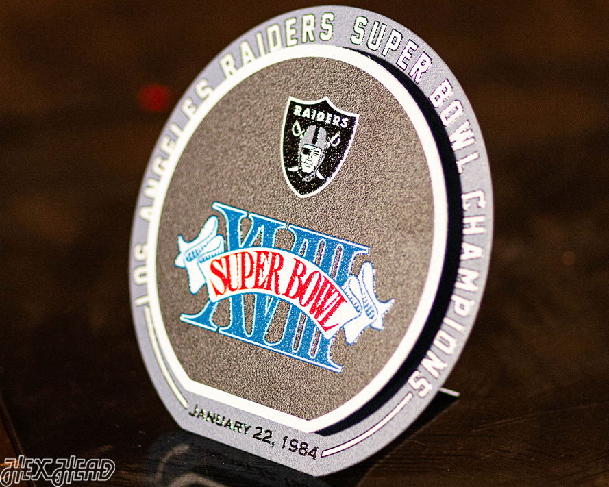 Las Vegas Raiders Super Super Bowl XVIII "Double Play" On the Shelf or on the Wall Art