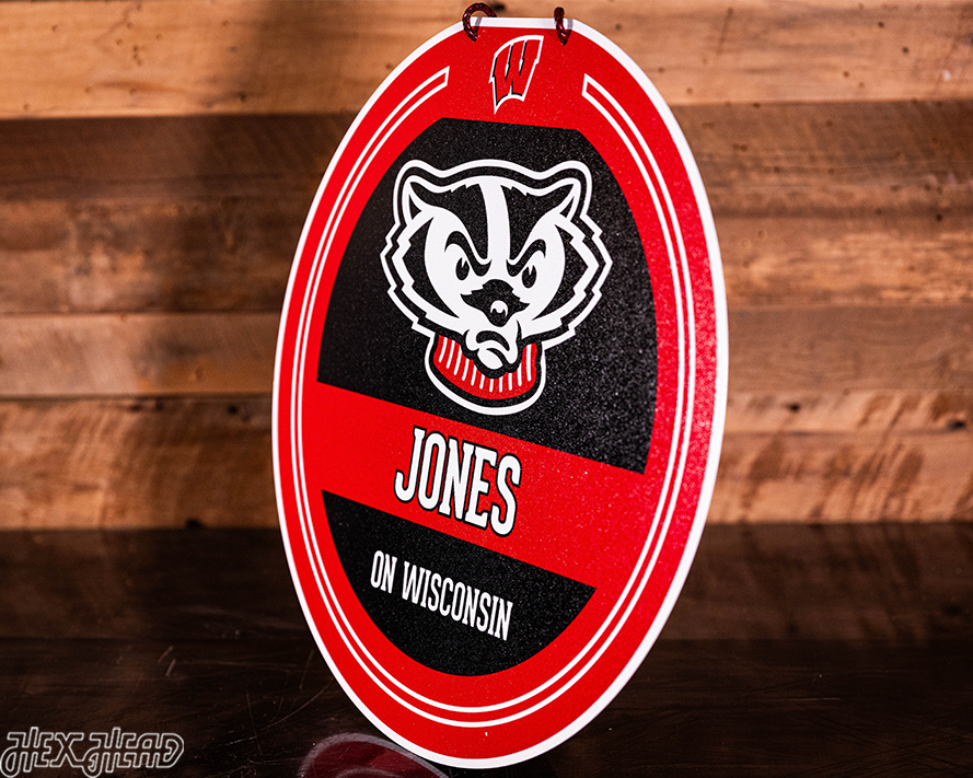 Wisconsin Badgers Personalized Monogram Metal Art