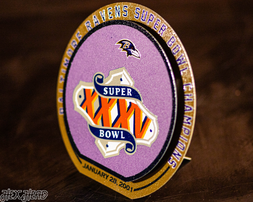 Baltimore Ravens Super Bowl XXXV "Double Play" On the Shelf or on the Wall Art