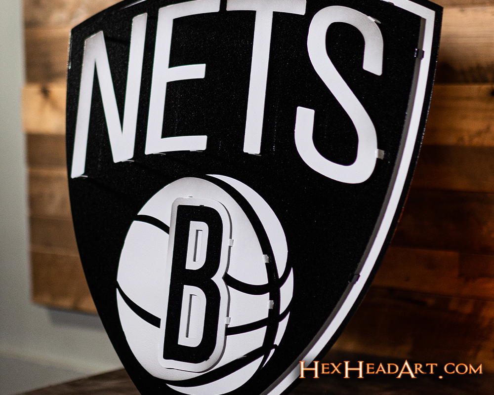 Brooklyn Nets 3D Vintage Metal Wall Art