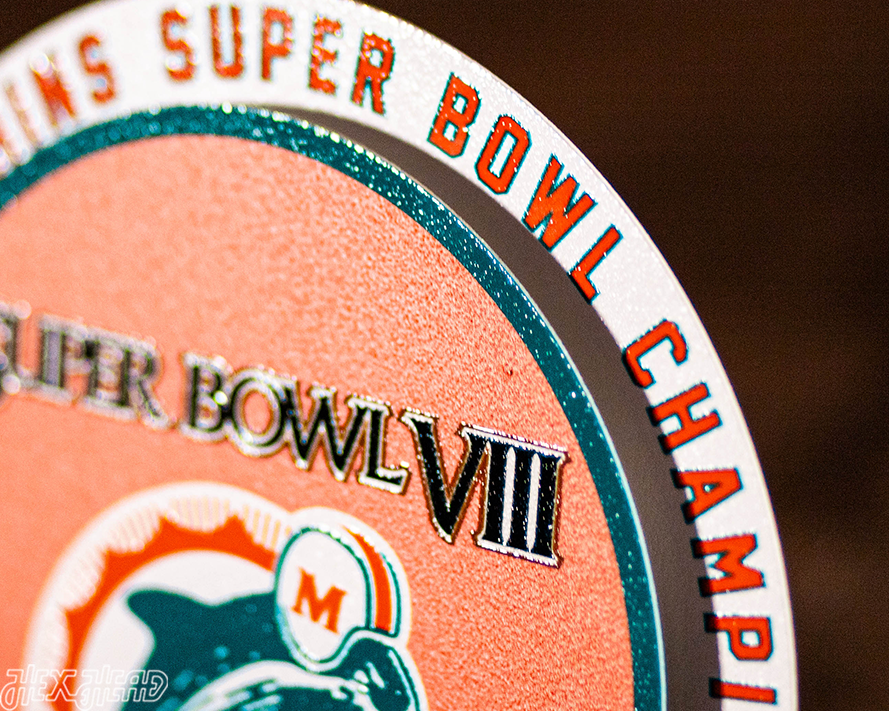 Miami Dolphins Super Bowl VIII "Double Play" On the Shelf or on the Wall Art