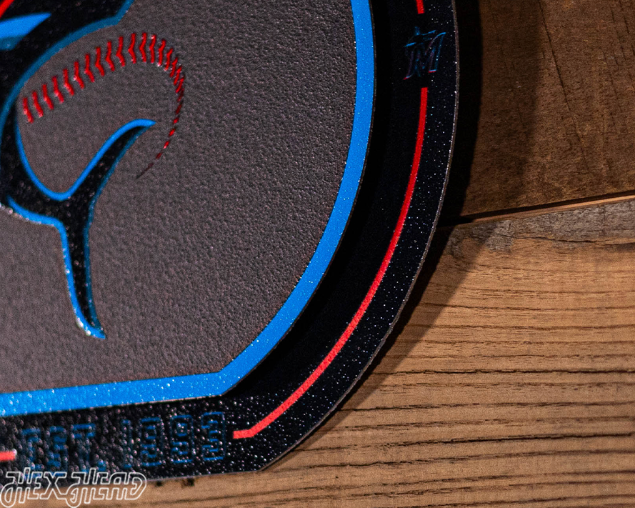 Miami Marlins "Double Play" On the Shelf or on the Wall Art