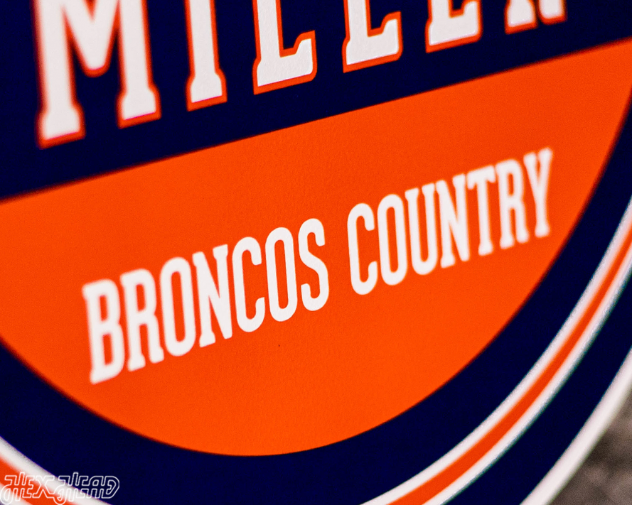 Denver Broncos Personalized Monogram Metal Art