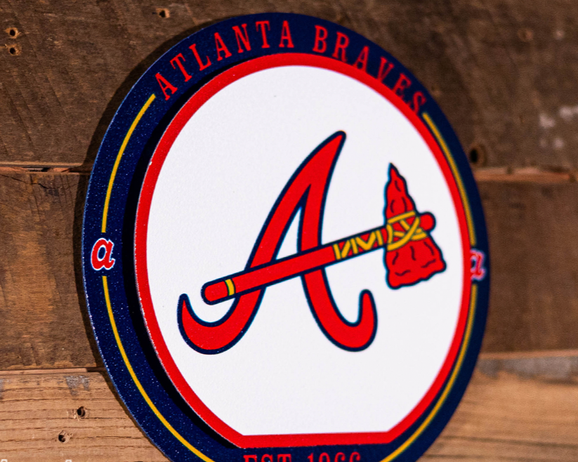 Atlanta Braves "Double Play" On the Shelf or on the Wall Art