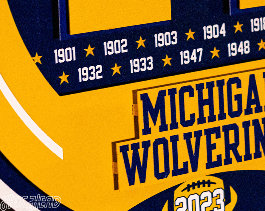 Michigan Wolverines "Hex Head Exclusive" DYNASTY 3D Metal Wall Art