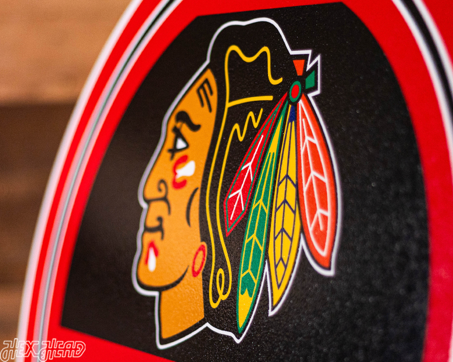 Chicago Blackhawks Personalized Monogram Metal Art