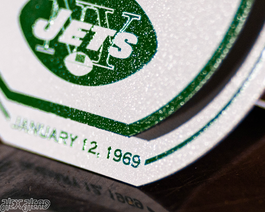 New York Jets Super Bowl III "Double Play" On the Shelf or on the Wall Art