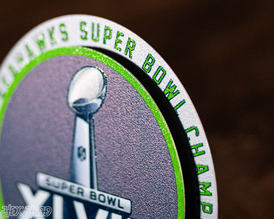 Seattle Seahawks Super Bowl XLVIII "Double Play" On the Shelf or on the Wall Art