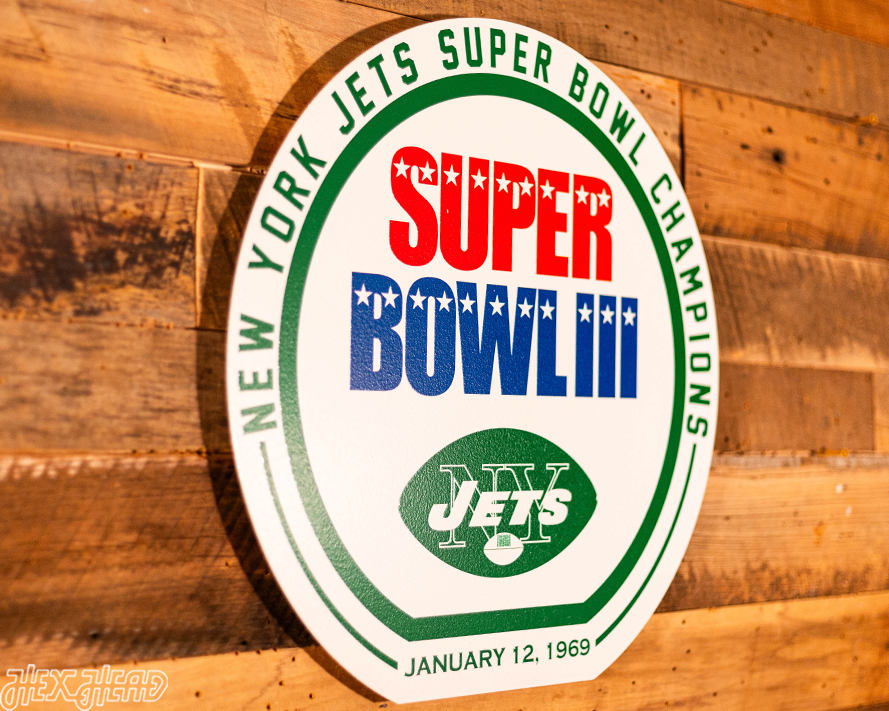 VARSITY Collection- Single Layer New York Jets Super Bowl III Metal Wall Art