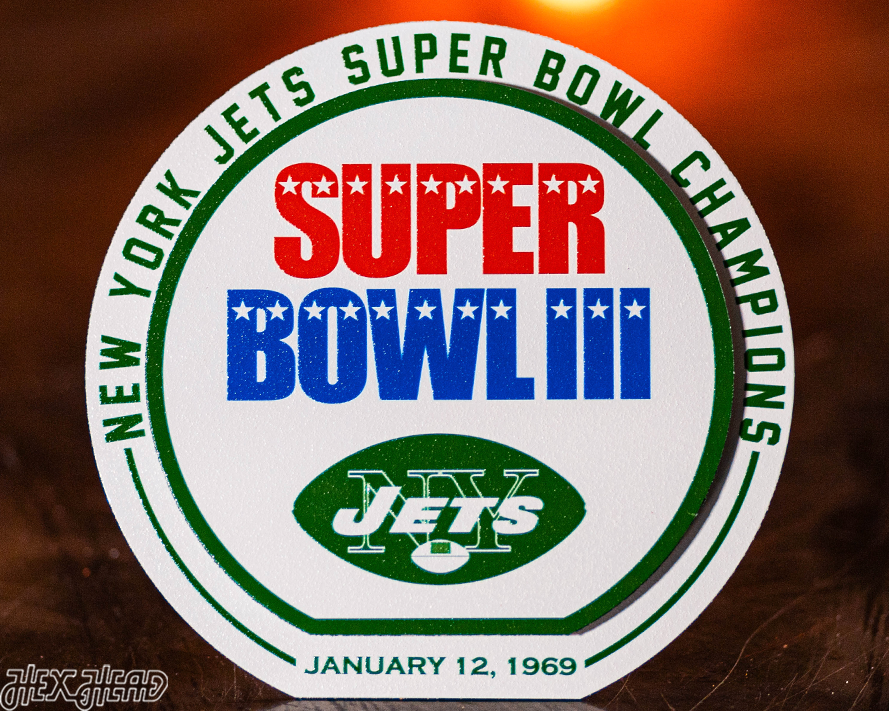 New York Jets Super Bowl III "Double Play" On the Shelf or on the Wall Art