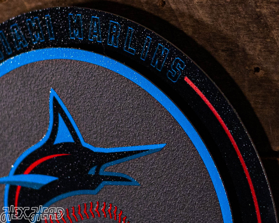 Miami Marlins "Double Play" On the Shelf or on the Wall Art