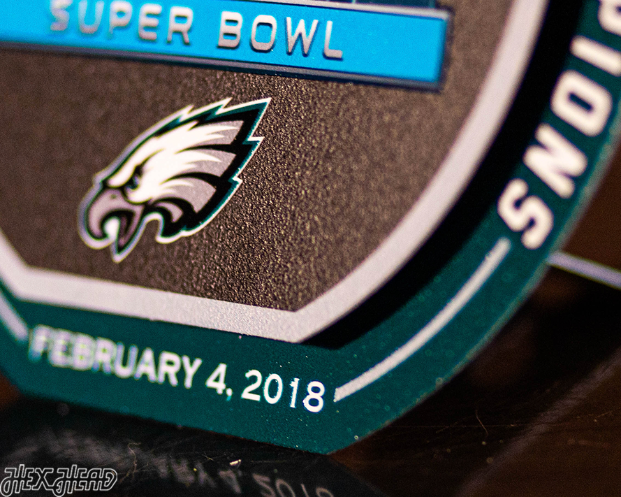 Philadelphia Eagles Super Bowl LII "Double Play" On the Shelf or on the Wall Art