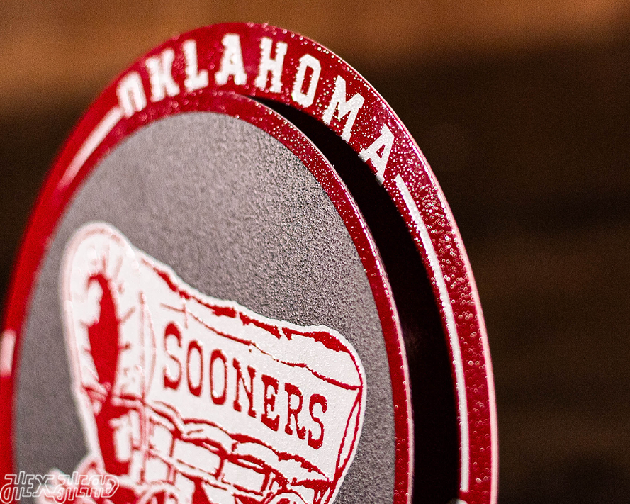 Oklahoma Sooners "Double Play" On the Shelf or on the Wall Art