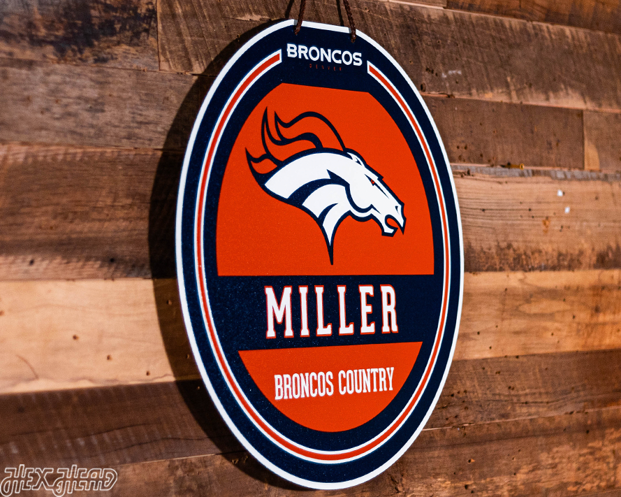 Denver Broncos Personalized Monogram Metal Art