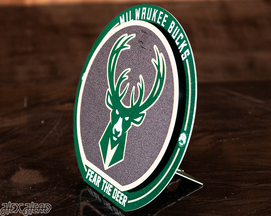 Milwaukee Bucks "Double Play" On the Shelf or on the Wall Art