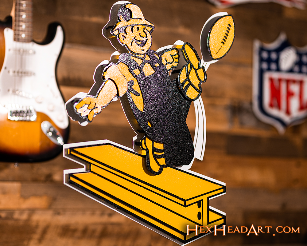 Pittsburgh Steelers 1961 Throwback 3D Vintage Metal Wall Art