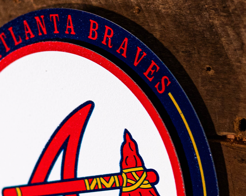 Atlanta Braves "Double Play" On the Shelf or on the Wall Art