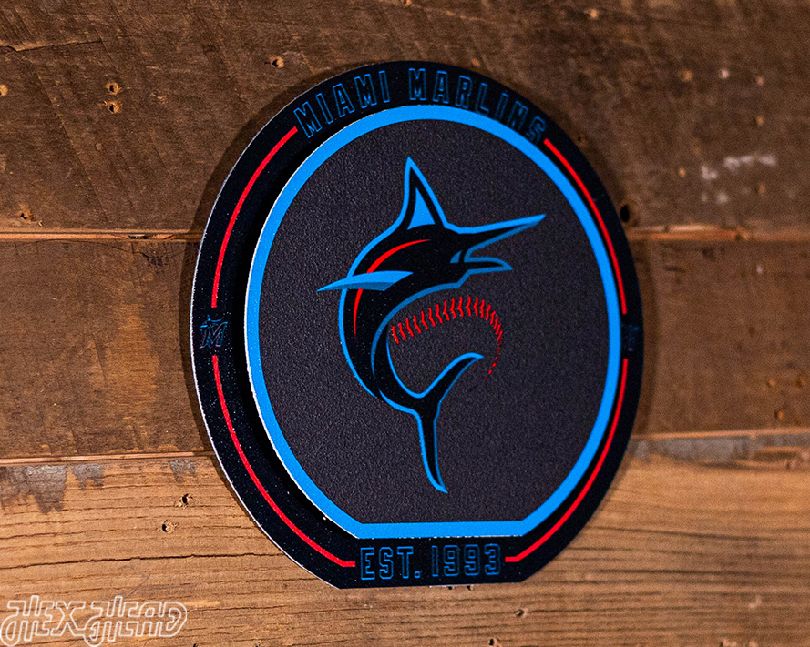 Miami Marlins "Double Play" On the Shelf or on the Wall Art