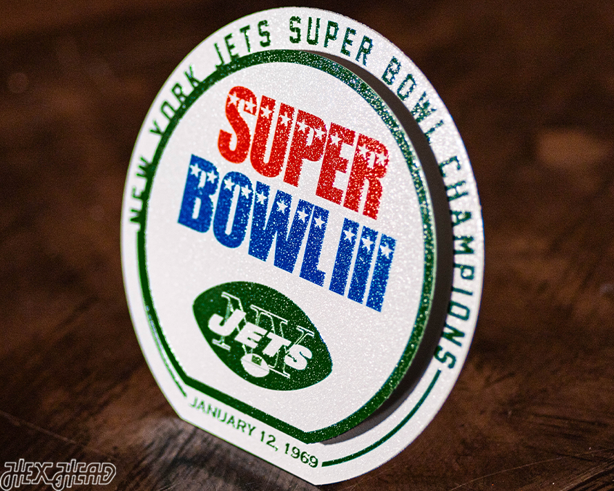 New York Jets Super Bowl III "Double Play" On the Shelf or on the Wall Art