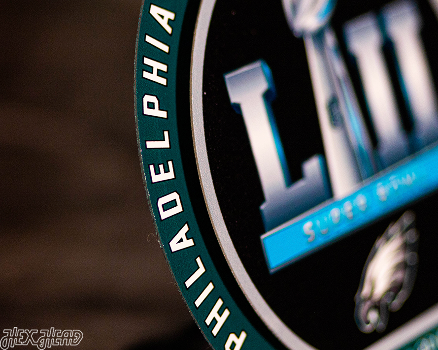 Philadelphia Eagles Super Bowl LII "Double Play" On the Shelf or on the Wall Art