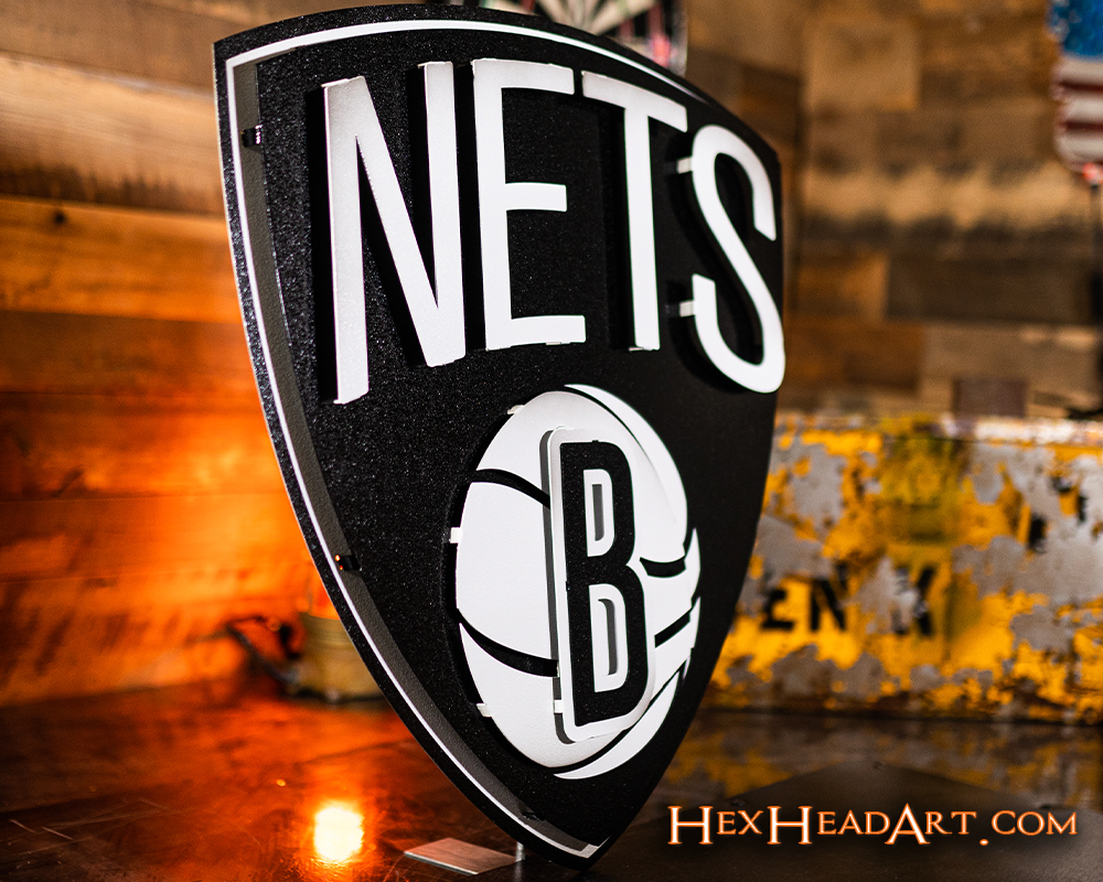 Brooklyn Nets 3D Vintage Metal Wall Art