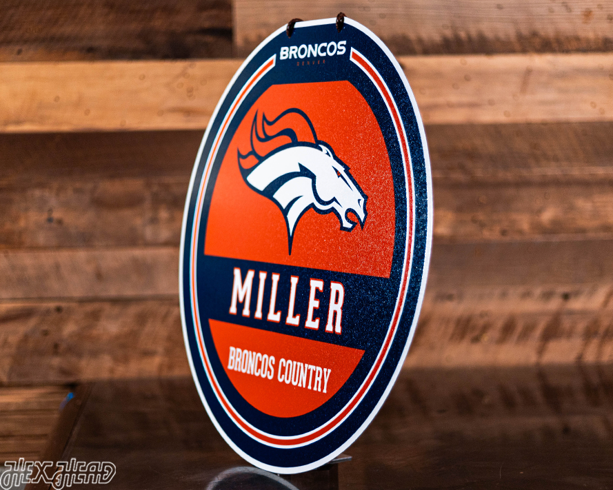 Denver Broncos Personalized Monogram Metal Art