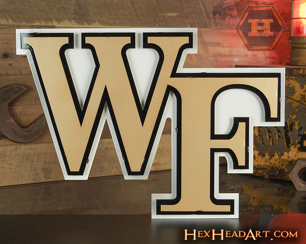 Wake Forest Demon Deacons 3 layer "WF" 3D Metal Wall Art