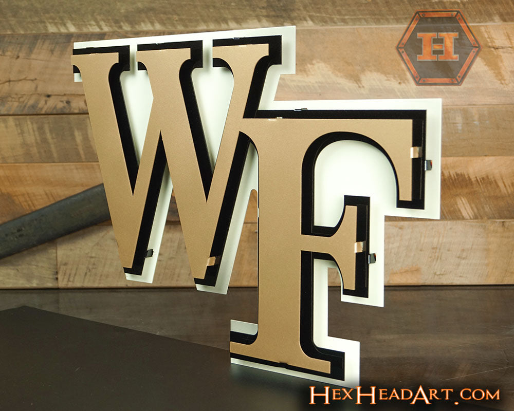 Wake Forest Demon Deacons 3 layer "WF" 3D Metal Wall Art