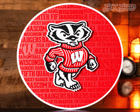 Wisconsin Badgers CRAFT SERIES 3D Embossed Metal Wall Art