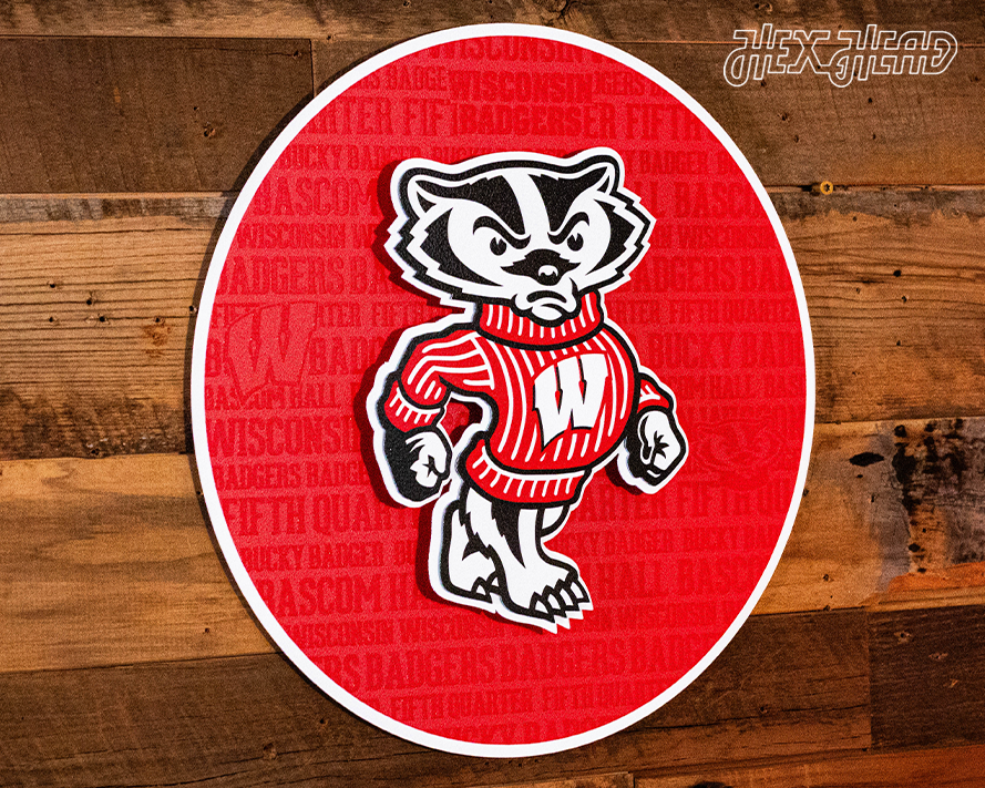 Wisconsin Badgers CRAFT SERIES 3D Embossed Metal Wall Art