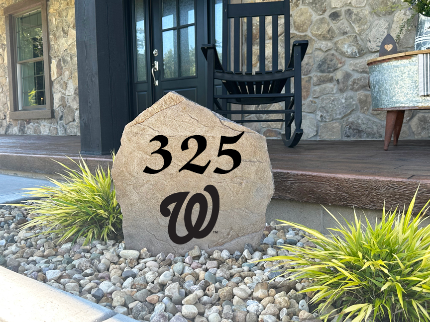 Washington Nationals Design-A-Stone Landscape Art Address Stone