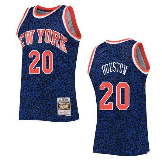 Allan Houston New York Knicks Wildlife Hardwood Classics Jersey Blue