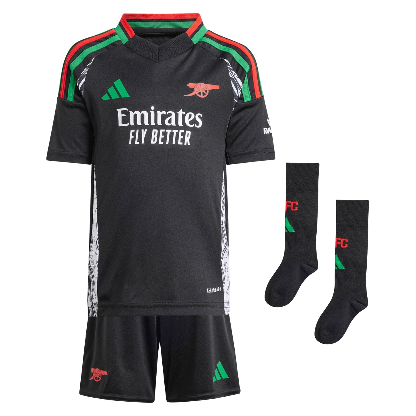 Arsenal adidas Away Minikit 2024-25 Kid Custom Jersey - Black