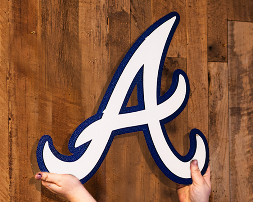 Atlanta Braves White on Blue "A" 3D Metal Wall Art