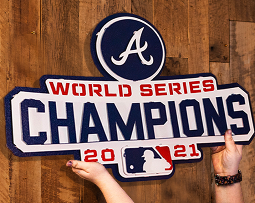 Atlanta Braves 2021 WORLD SERIES CHAMPIONS 3D Metal Wall Art