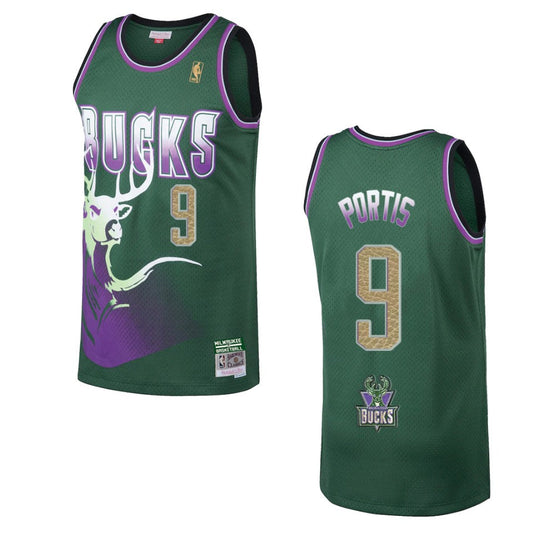 Bucks Bobby Portis 2021 Hardwood Classics Buckskins limited Jersey Green