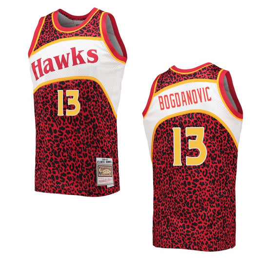 Bogdan Bogdanovic Atlanta Hawks Wildlife Hardwood Classics Jersey Red