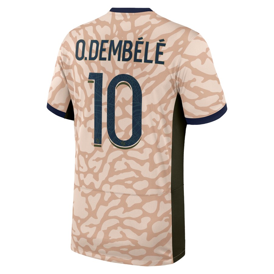 Ousmane Dembélé Paris Saint-Germain Jordan Brand 2023/24 Fourth Stadium Player Jersey – Tan