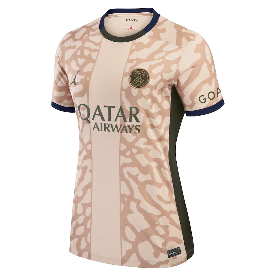 Kylian Mbappe Paris Saint-Germain Jordan Brand Women's 2023/24 Fourth Stadium  Player Jersey – Tan