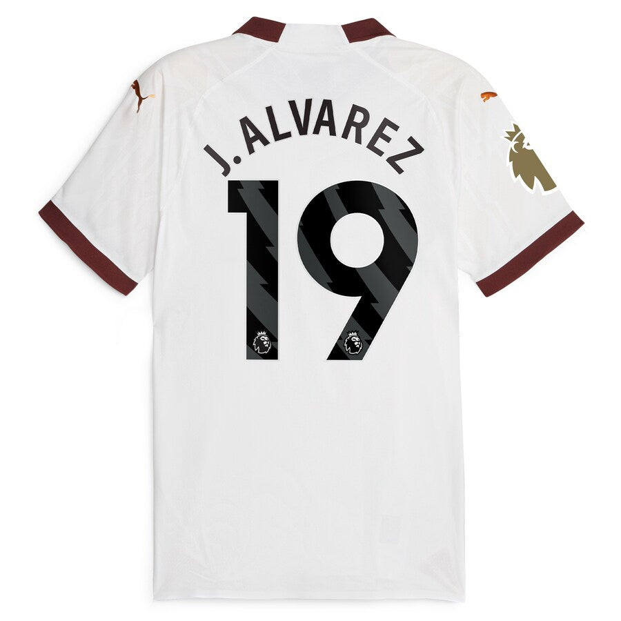 Julián Álvarez Manchester City Puma 2023/24 Away Player Jersey - White